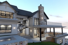 Southern view of double volume entrance hall and staircase